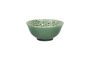 Miniature Lotus green porcelain soup bowl Clipped