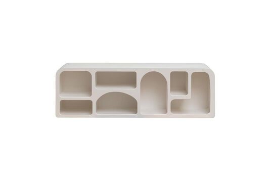 Low shelf with 7 niches in white Alcove wood Clipped