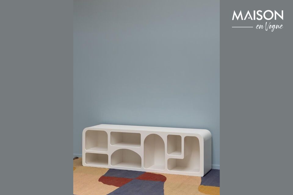 Low shelf with 7 niches in white Alcove wood Chehoma