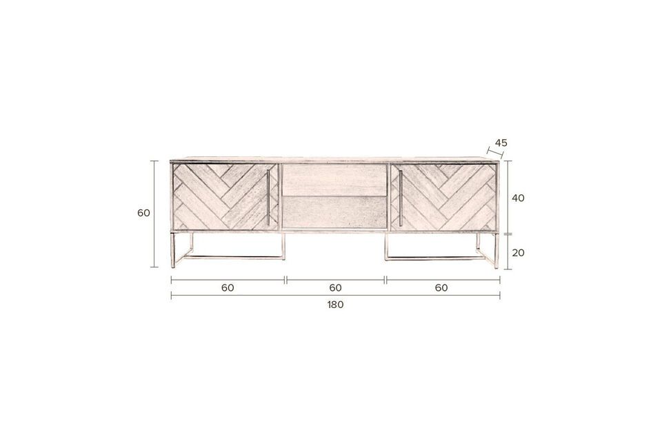 Low sideboard in oak wood Class - 12