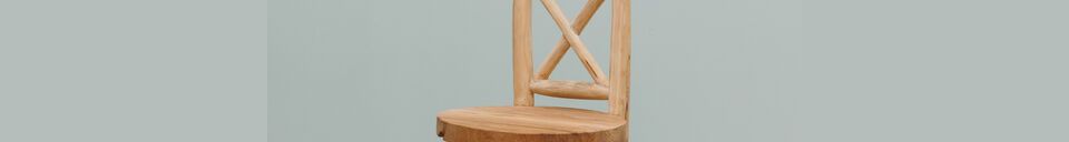 Material Details Luar beige teak bar chair