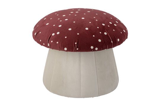 Lue red fabric pouffe Clipped