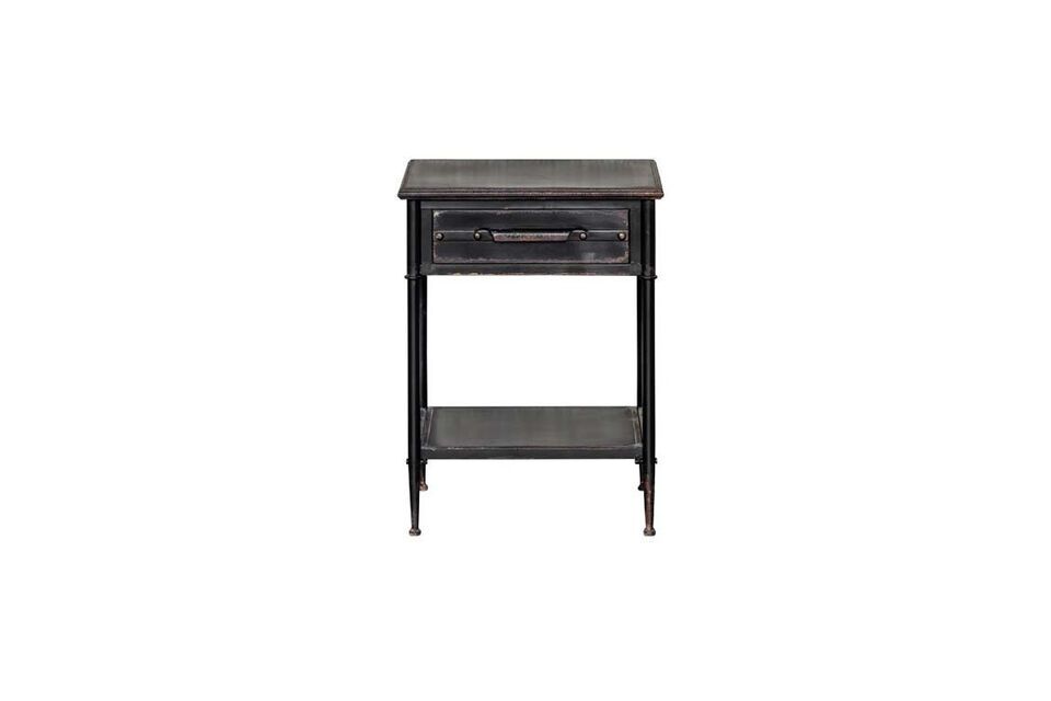 Lupin black metal bedside table Chehoma