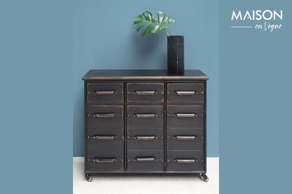 Lupin black metal chest of drawers Chehoma