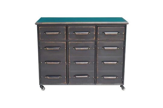 Lupin black metal chest of drawers