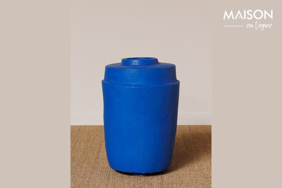 Maché blue papier-mache pot Chehoma