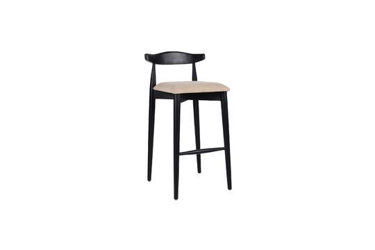 Mandela large black wooden bar stool Clipped