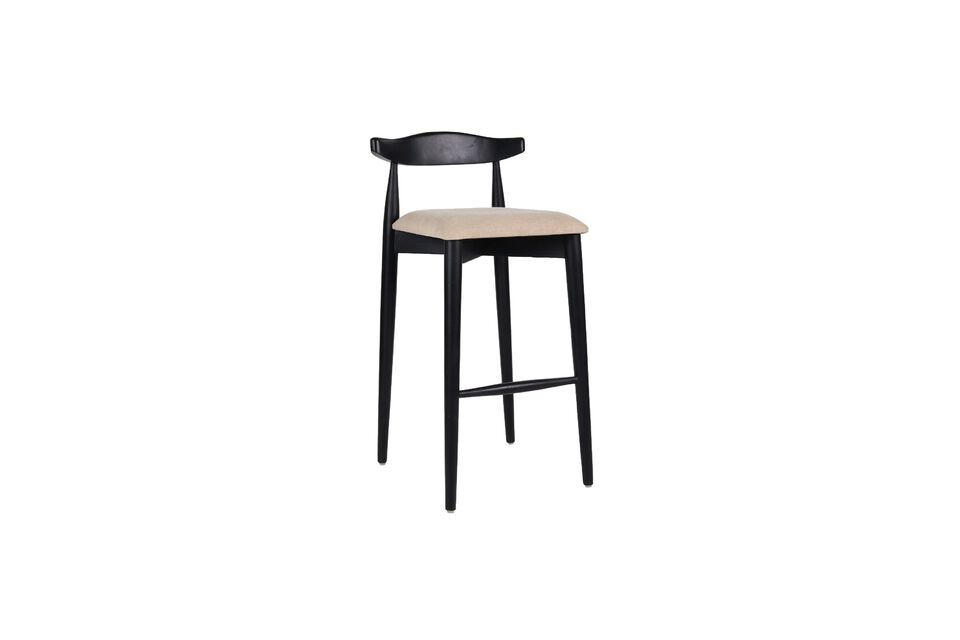 Mandela large black wooden bar stool Pomax