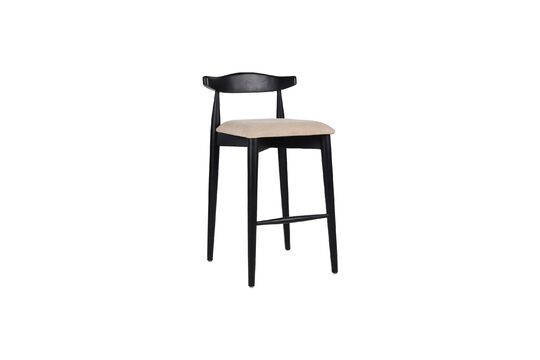 Mandela small black wooden bar stool Clipped