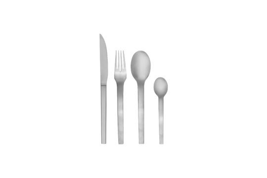 Mano 16-piece grey stainless steel cutlery set Clipped