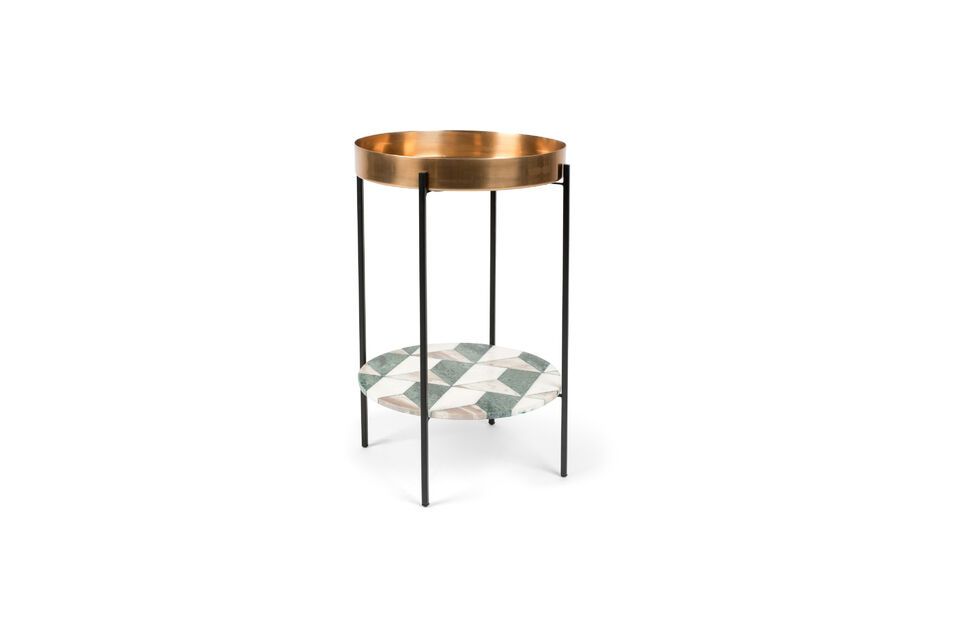 Marbelicious golden aluminum side table Bold Monkey