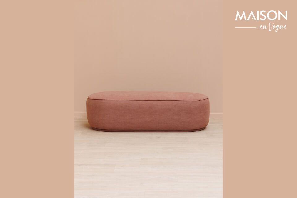 Marsala pink fabric bench seat Chehoma