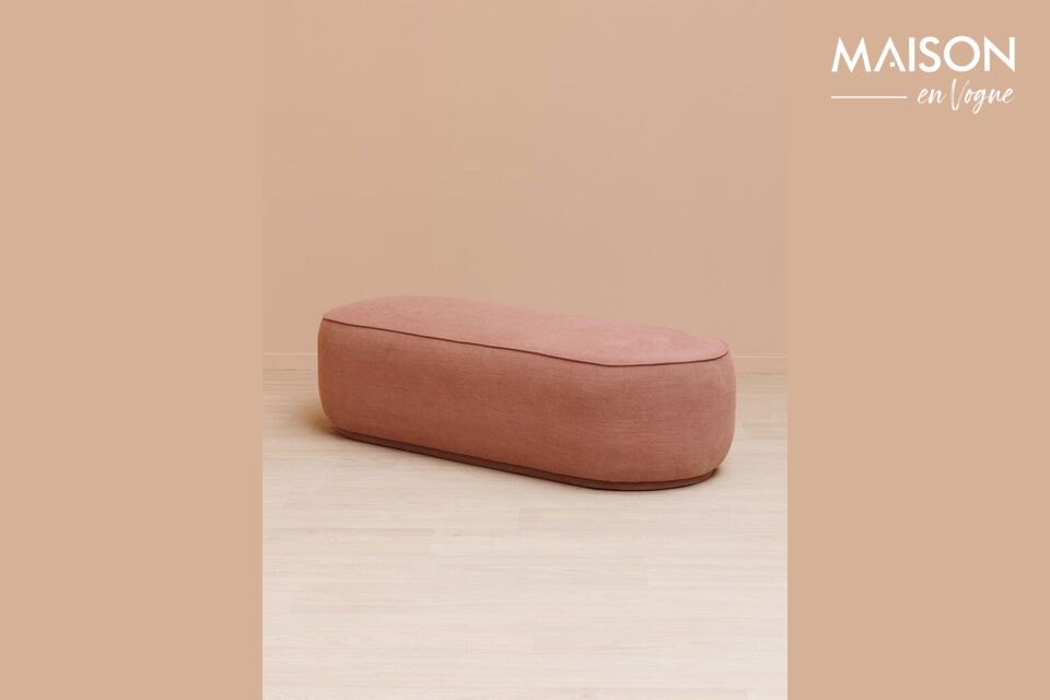 Redefine the elegance and comfort of your living room with our Marsala pink fabric bench seat