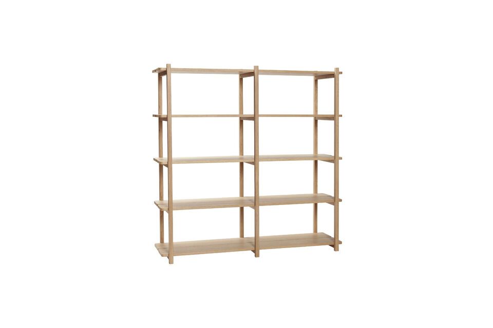 Mason light oak veneer double shelf Hübsch