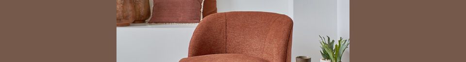 Material Details Miles terracotta fabric armchair