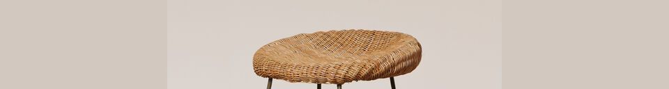 Material Details Mindelo beige rattan stool