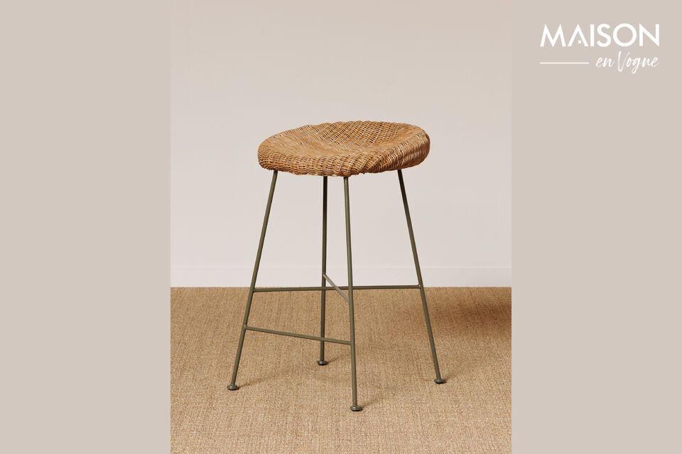 Mindelo beige rattan stool Chehoma