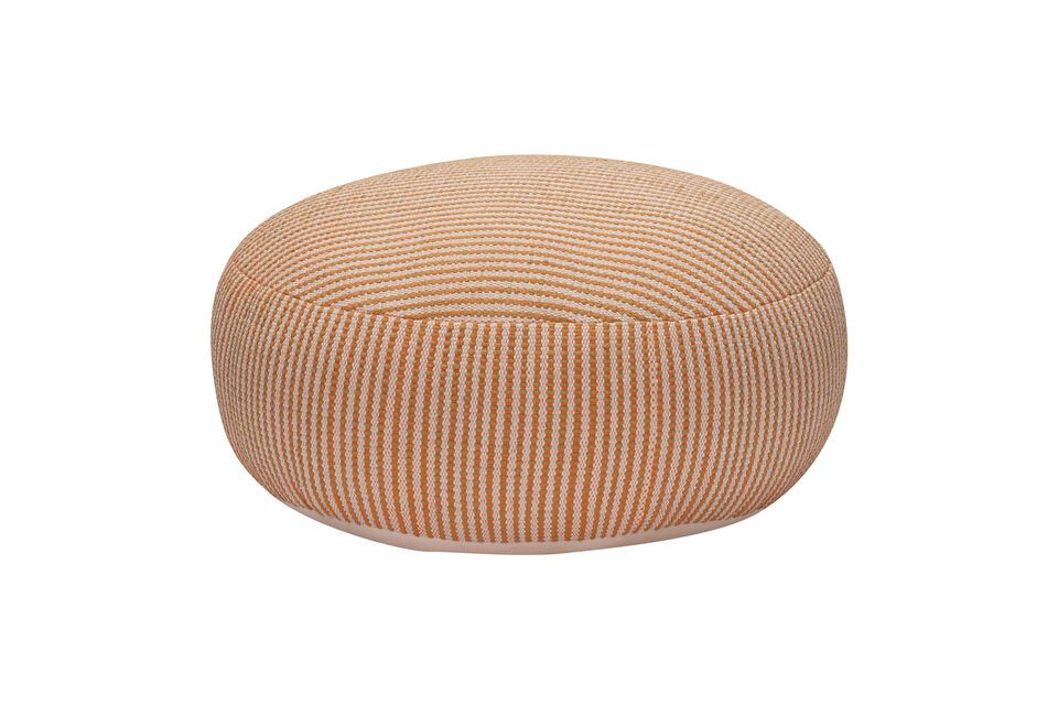 Mochi orange cotton pouffe Hübsch