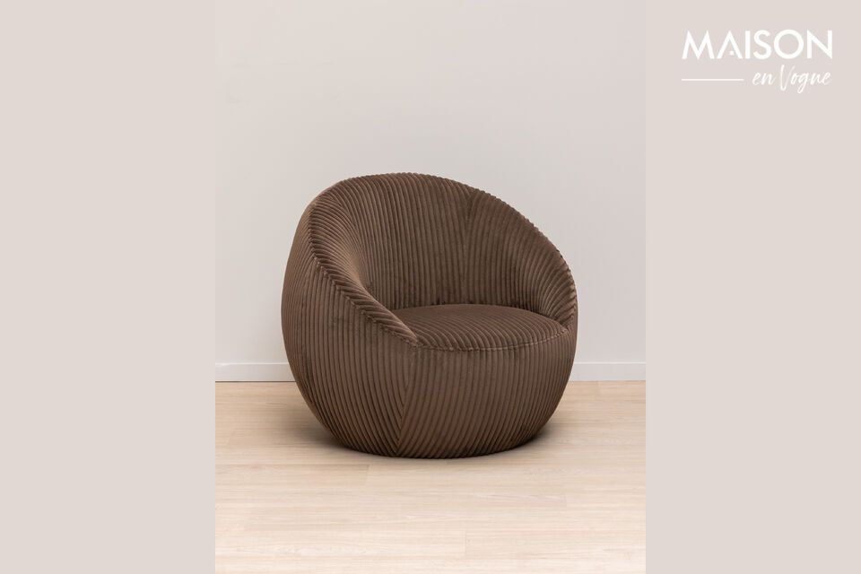 Moka brown polyester armchair Chehoma