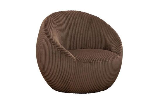 Moka brown polyester armchair Clipped