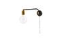 Miniature Molecular black brass wall light Clipped