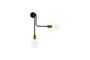 Miniature Molecular double wall sconce in black brass Clipped