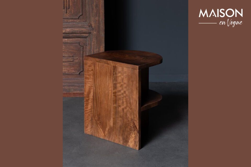 Discover functional elegance with our dark brown mango wood side table