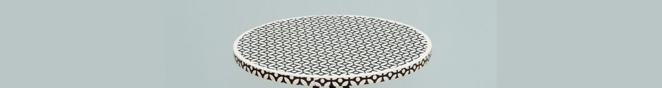 Material Details Mosaic black and white metal side table