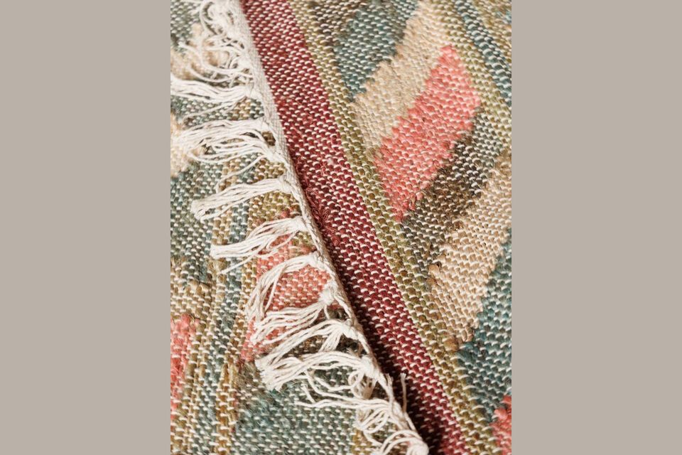 Discover the timeless charm of our multicolored cotton rug