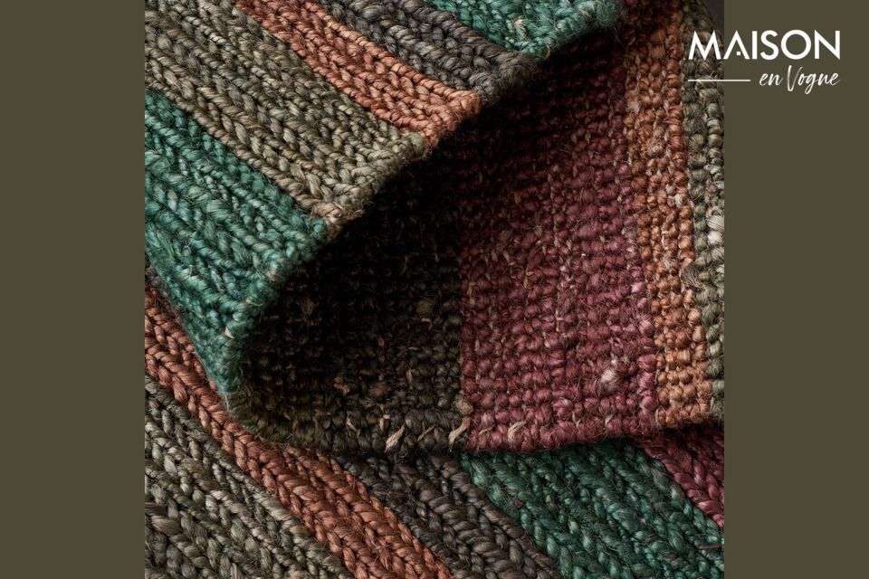 Introduce a unique decorative element to your space with the Tori multicolored hemp rug