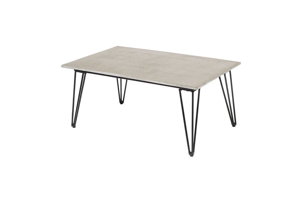 The Mundo table\'s neutral hue and sleek design make it easy to match with a variety of chair styles