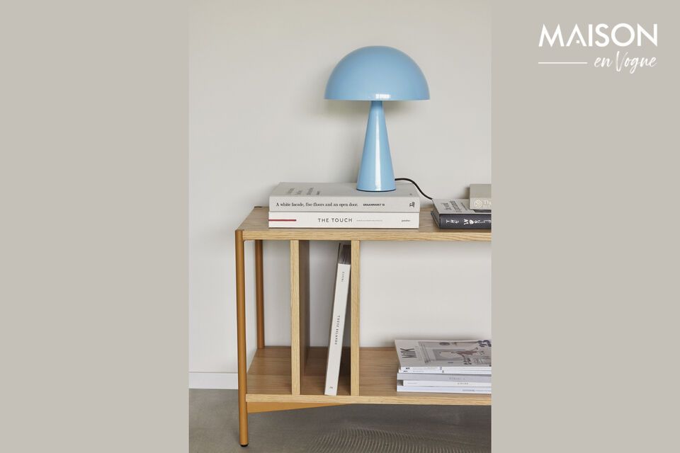 Mush table lamp in light blue metal - 4