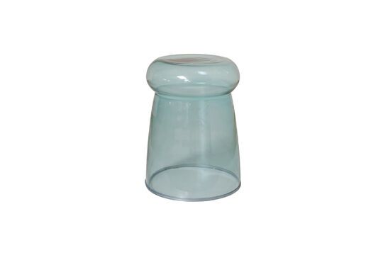 Mushroom blue glass side table Clipped