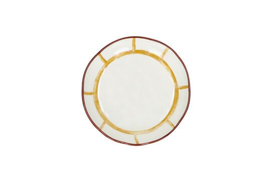 Mykonos yellow porcelain plate Clipped