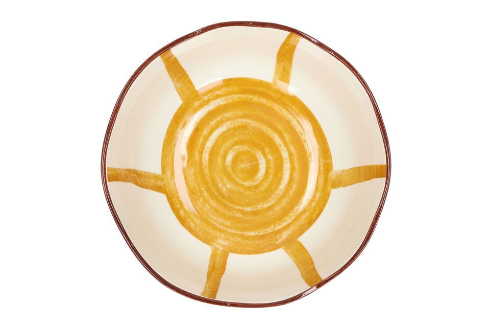 Mykonos yellow porcelain salad bowl Pomax