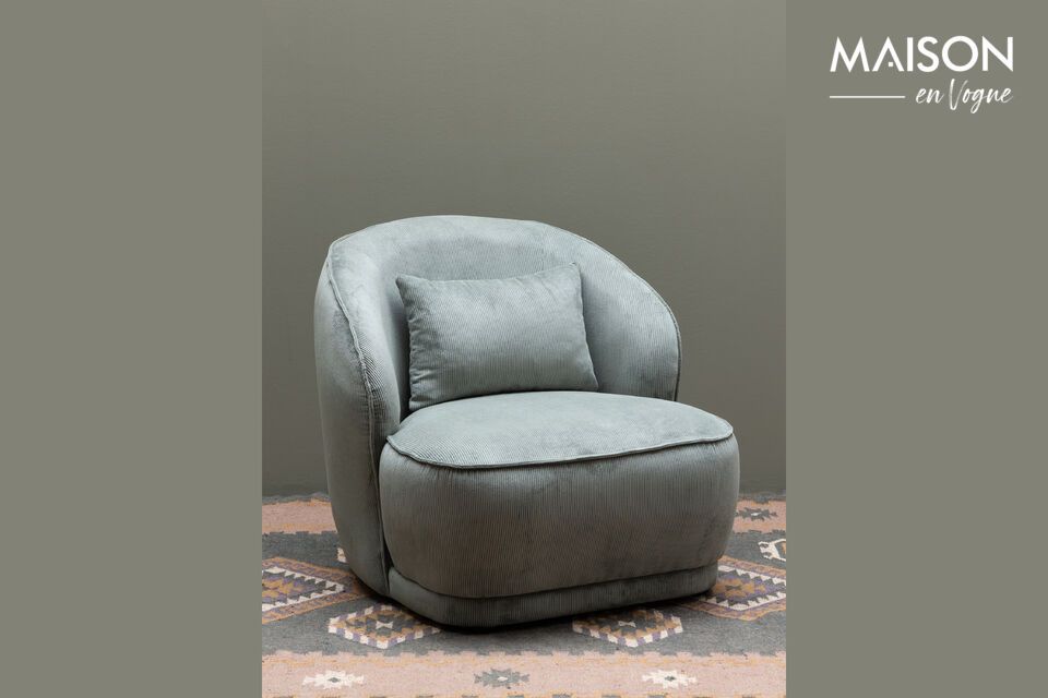 Nasrine green fabric armchair Chehoma