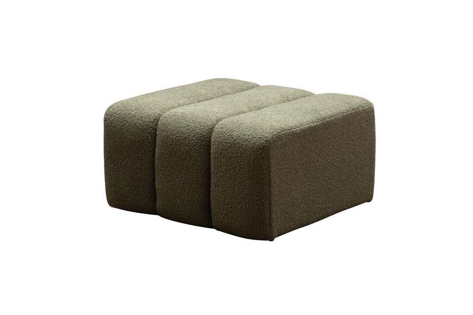 Nasrine green fabric pouffe Chehoma