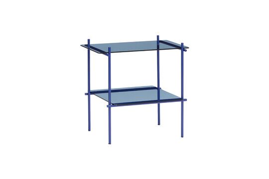 Niche blue glass side table Clipped