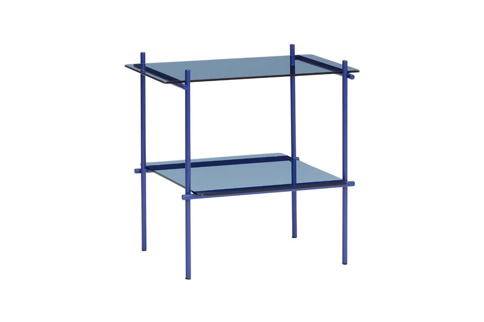 Niche blue glass side table - 5