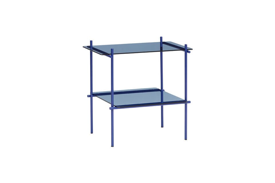 Niche blue glass side table - 6