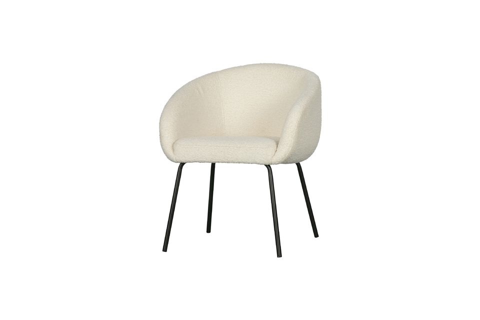 Noelle white polyester curly chair Woood