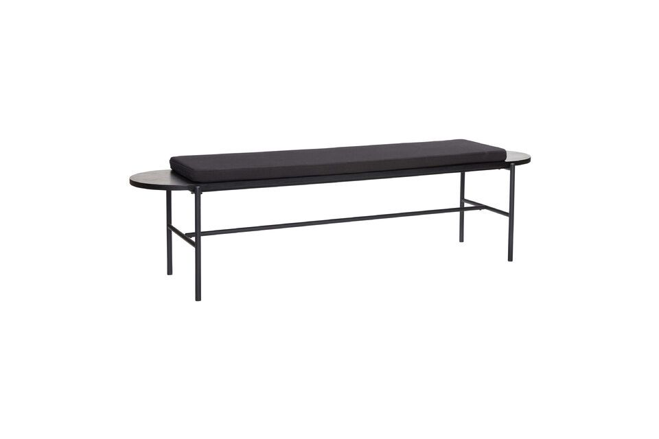 Norm black fabric bench Hübsch