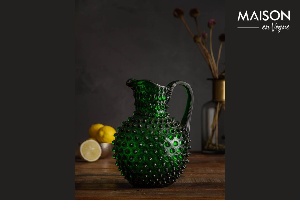 NoSe green glass decanter Chehoma