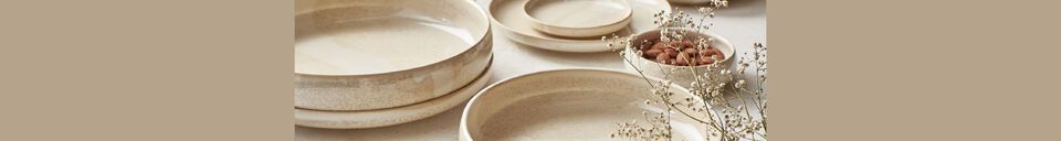 Material Details Nougat beige porcelain aperitif plate