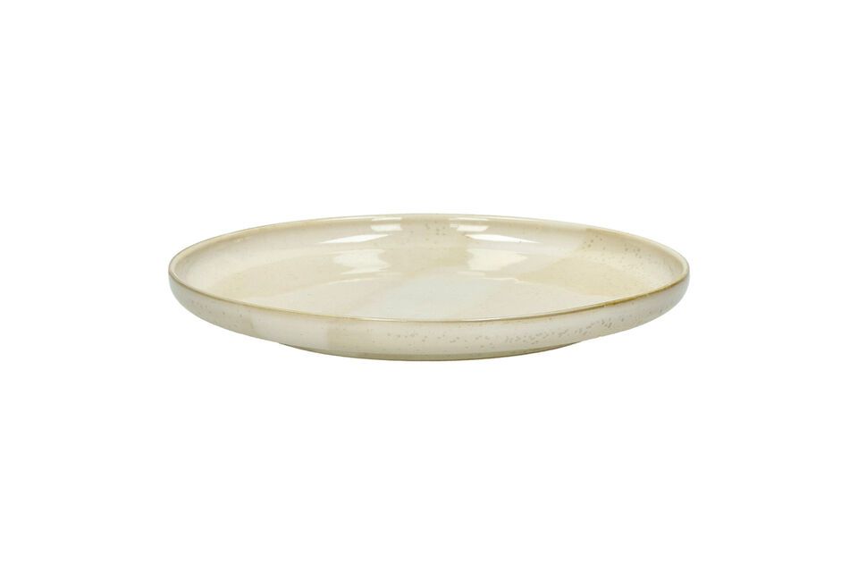 Nougat beige porcelain dessert plate Pomax