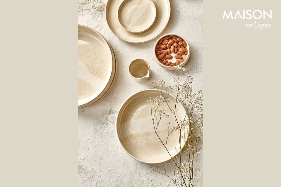 Discover the timeless elegance and exceptional quality of our Nougat beige porcelain dinner plate