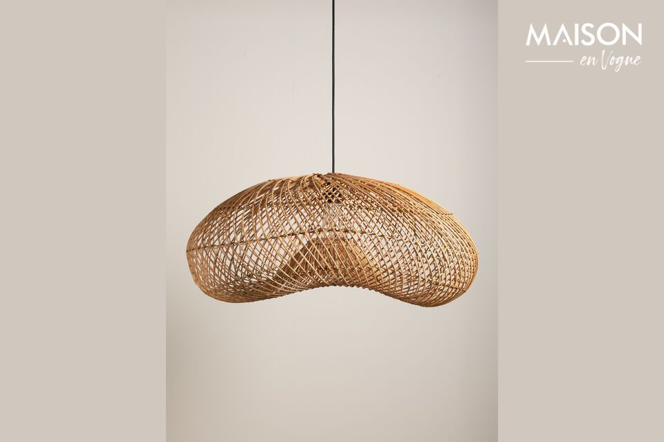 Nuvola beige rattan suspension lamp Chehoma