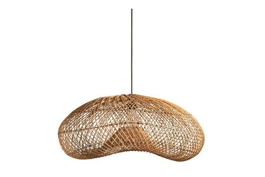 Nuvola beige rattan suspension lamp Clipped