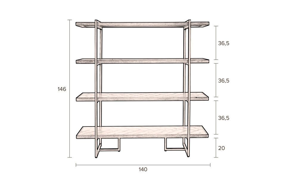 Oak wood bookcase Class - 17