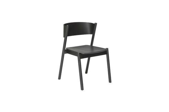 Oblique black beech chair Clipped